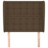 vidaXL T&ecirc;te de lit avec oreilles Marron fonc&eacute; 93x23x118/128 cm Tissu