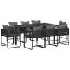vidaXL Ensemble de salle &agrave; manger pour jardin 9 pc Noir et anthracite