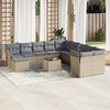 vidaXL Salon de jardin avec coussins 12 pcs beige r&eacute;sine tress&eacute;e