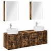 vidaXL Ensemble d'armoire de salle de bain 5 pc Ch&ecirc;ne fum&eacute;