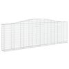 vidaXL Panier de gabions arqu&eacute; 400x30x120/140 cm Fer galvanis&eacute;