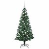 vidaXL Sapin de No&euml;l artificiel pr&eacute;-&eacute;clair&eacute; Vert 150 cm PVC et m&eacute;tal