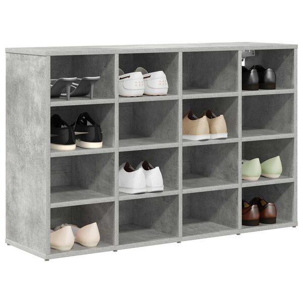 vidaXL Cabinet &agrave; chaussures avec &eacute;tag&egrave;re Gris b&eacute;ton 103 x 30 x 67 cm