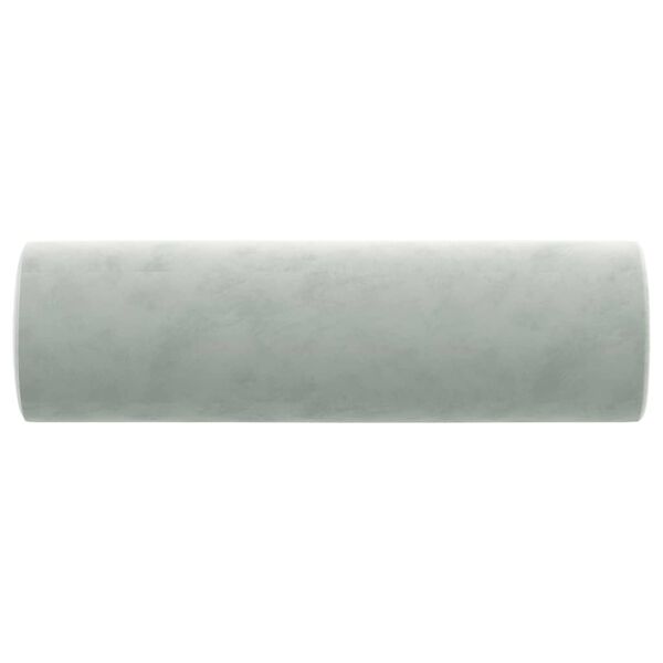 vidaXL Coussins d&eacute;coratifs lot de 2 Gris clair &Oslash;15x50 cm Velours