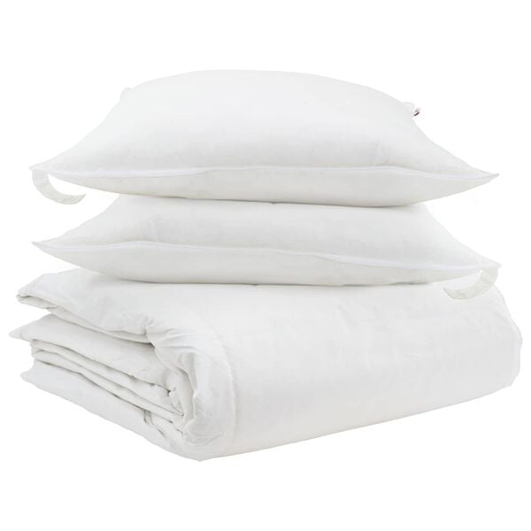vidaXL Ensemble de Duvet avec oreiller 3 pcs Blanc Plume de canard