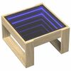 vidaXL Table basse avec LED infini ch&ecirc;ne sonoma 50x53x30 cm