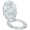 vidaXL Si&egrave;ge de toilette &agrave; fermeture douce Porcelaine bleue et blanche