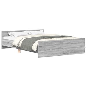 vidaXL Cadre de lit sans matelas sonoma gris 140x200 cm