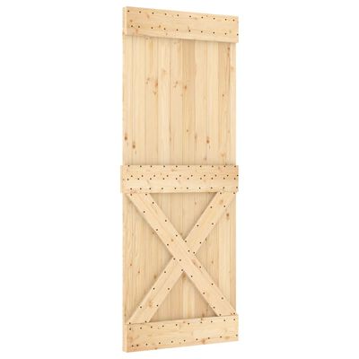 vidaXL Porte coulissante et kit de quincaillerie 80x210 cm pin massif