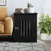 vidaXL Meuble de cage pour chiens noir 55x75x65 cm bois d'ing&eacute;nierie