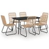 vidaXL Ensemble &agrave; manger d'ext&eacute;rieur 7 pcs r&eacute;sine tress&eacute;e et verre
