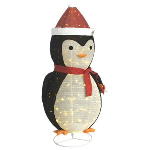 vidaXL D&eacute;coration de No&euml;l pingouin &agrave; LED Tissu de luxe 180 cm