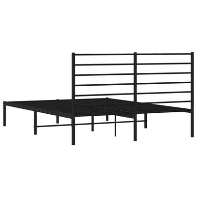 vidaXL Cadre de lit métal sans matelas avec tête de lit noir 150x200cm