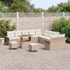 vidaXL Ensemble de canap&eacute; de jardin 13 pcs Beige polyrotin
