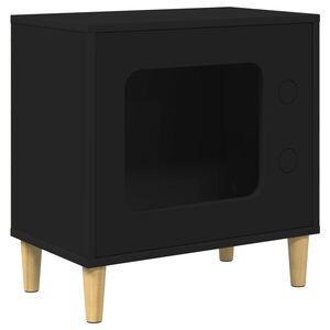 vidaXL Maison pour chat Noir 51 x 30 x 52 cm Bois d'ing&eacute;nierie