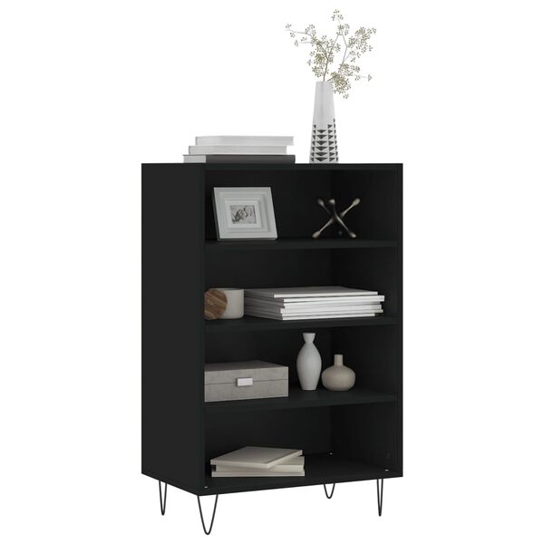 vidaXL Buffet haut noir 57x35x90 cm bois d'ing&eacute;nierie