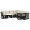vidaXL Ensemble de canap&eacute; de jardin 8 pc 8-Nombre de places Noir