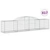 vidaXL Paniers &agrave; gabions arqu&eacute;s 17 pcs 300x50x60/80 cm fer galvanis&eacute;