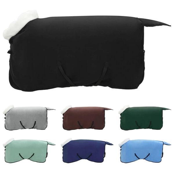 vidaXL Couverture &Eacute;quine Noir 75 cm Fleece polaire