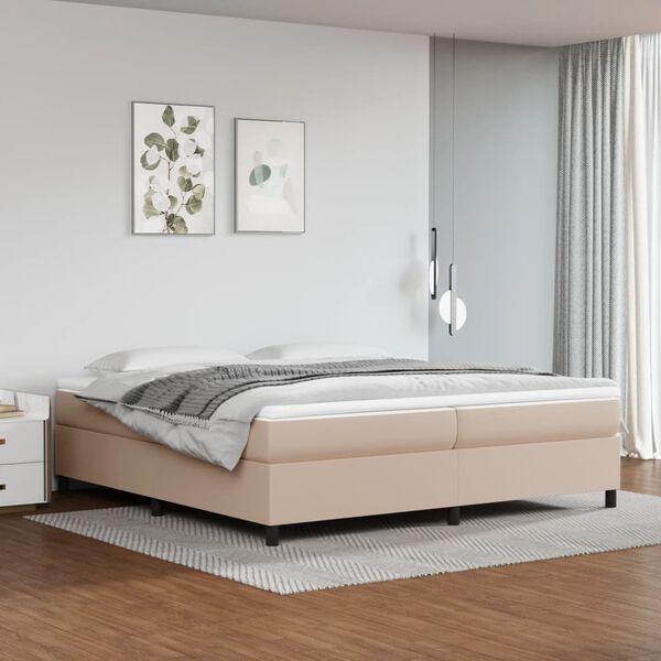 vidaXL Sommier &agrave; lattes de lit avec matelas Cappuccino 200x200 cm
