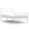 vidaXL Cadre de lit m&eacute;tal sans matelas et pied de lit blanc 100x200 cm