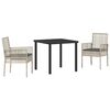 vidaXL Ensemble de salle &agrave; manger pour jardin 3 pc Gris clair