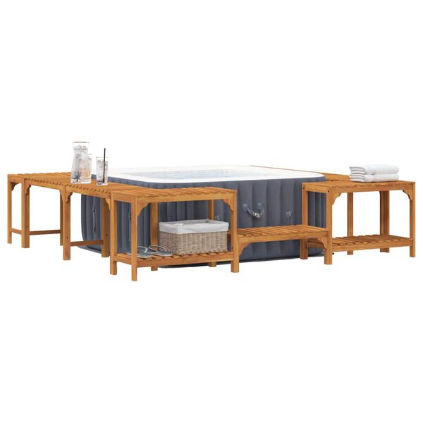 vidaXL Enclos Carré de Bain à Remous Extérieur Marron 230 x 230 cm