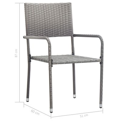 vidaXL Ensemble de salle à manger de jardin 5 pcs Gris