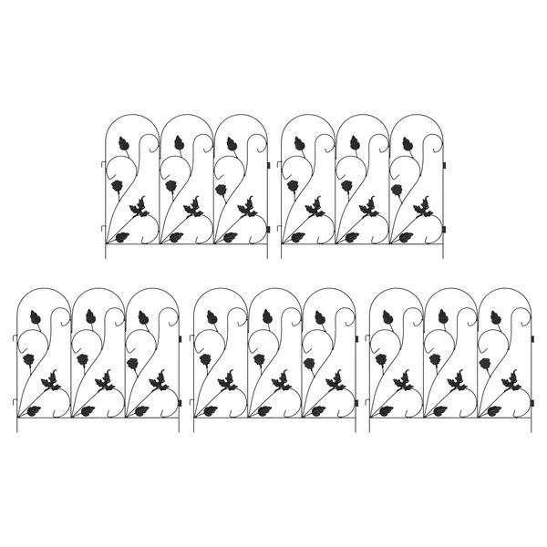 vidaXL Cl&ocirc;ture de jardin Treillis Noir 307 x 54,5 x 0,3 cm