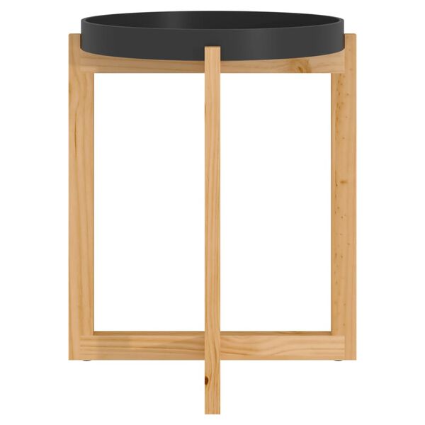 vidaXL Table basse Noir 41x41x48,5 cm Bois d'ingénierie et pin massif