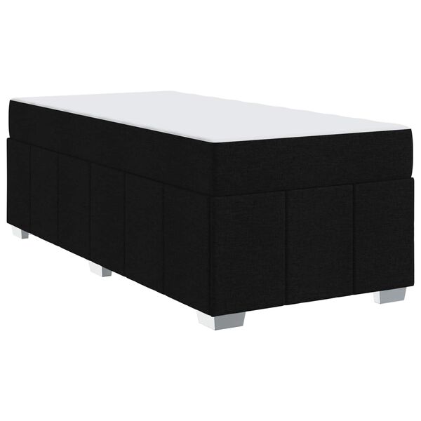 vidaXL Cadre de lit avec matelas Noir 90 x 200 cm tissu