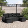 vidaXL Salon de jardin 6 pcs avec coussins noir r&eacute;sine tress&eacute;e