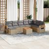 vidaXL Salon de jardin avec coussins 9 pcs beige r&eacute;sine tress&eacute;e