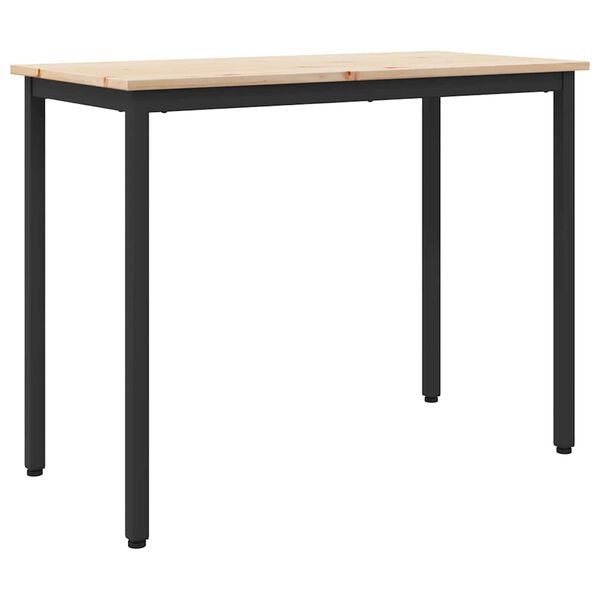 vidaXL table Naturel 100 x 50 x 77 cm Bois d'ing&eacute;nierie et acier