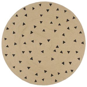 vidaXL Tapis fait &agrave; la main Jute avec imprim&eacute; &agrave; triangles 120 cm