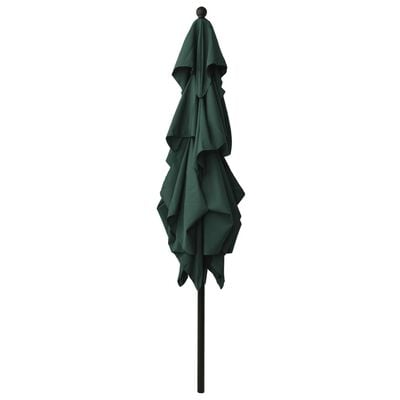 vidaXL Parasol à 3 niveaux avec mât en aluminium Vert 2,5x2,5 m