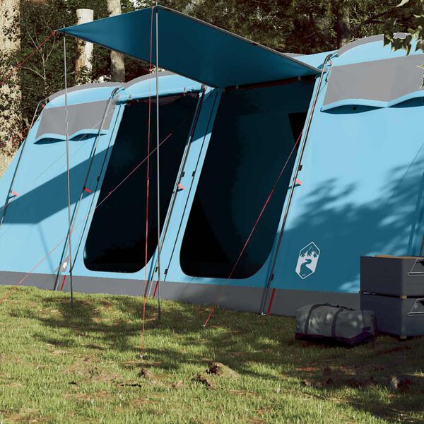 vidaXL Tente familiale tunnel 10 personnes bleu imperméable