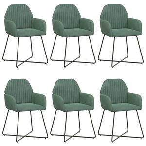 vidaXL Chaises de salle &agrave; manger 6 pc Velours Vert Mer 55 x 50 x 84 cm