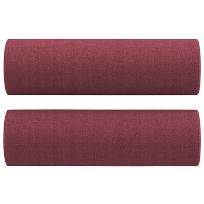 vidaXL Canapé 2 places avec oreillers bordeaux 140 cm tissu