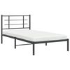 vidaXL Cadre de lit m&eacute;tal sans matelas avec t&ecirc;te de lit noir 107x203cm