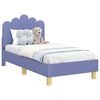 vidaXL Cadre de lit pour tout-petit avec t&ecirc;te de lit Bleu denim Tissu