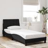 vidaXL Cadre de lit avec LED sans matelas Hanko noir 80x200 cm velours