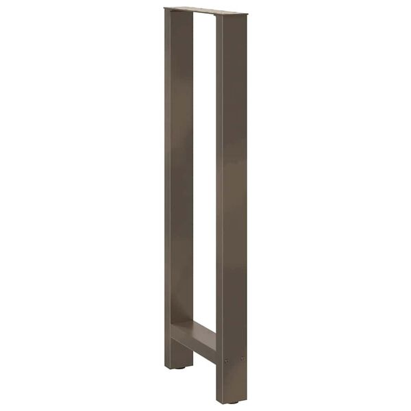 vidaXL Pieds de table de bar en acier naturel, 2 pi&egrave;ces, 50 x (110-111) cm