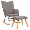 vidaXL Chaise &agrave; bascule avec tabouret Taupe Tissu