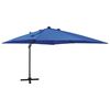 vidaXL Parasol de jardin en porte-&agrave;-faux et m&acirc;t et lumi&egrave;res LED