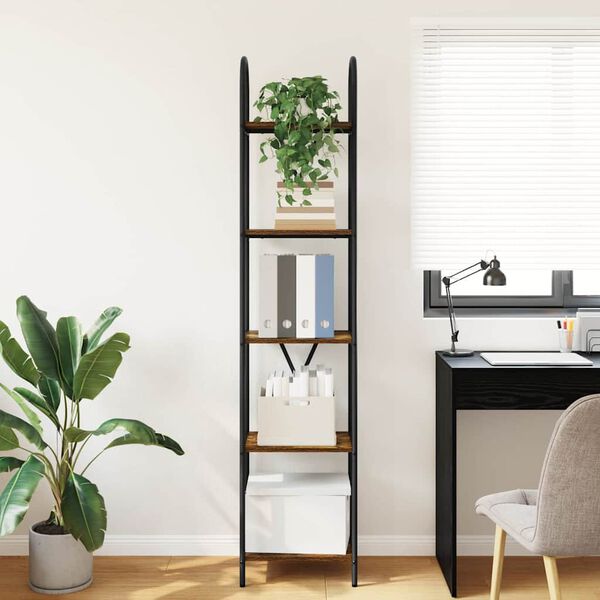 vidaXL &Eacute;tag&egrave;re Ch&ecirc;ne fum&eacute; 40 x 30 x 183 cm Bois d'ing&eacute;nierie