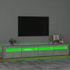 vidaXL Meuble TV avec lumi&egrave;res LED Gris b&eacute;ton 240x35x40 cm