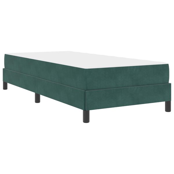 vidaXL Lit &agrave; ressorts avec matelas Vert fonc&eacute; 100 x 200 cm tissu