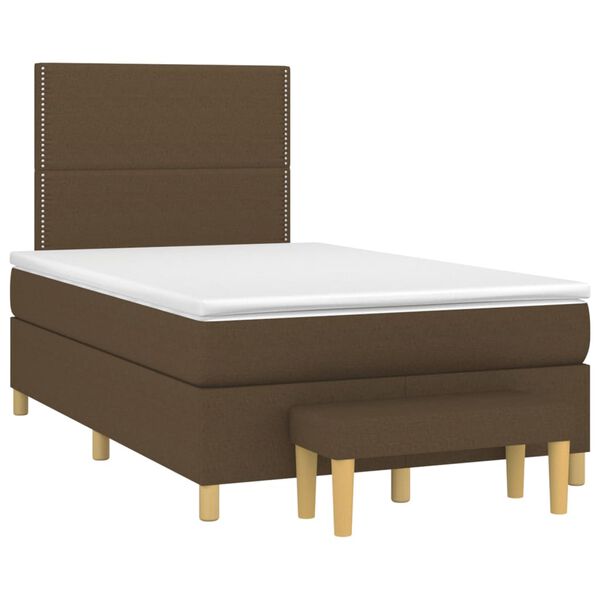 vidaXL Sommier &agrave; lattes de lit avec matelas Marron fonc&eacute; 120x200 cm