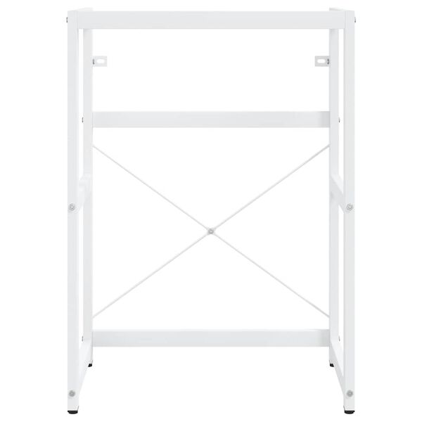 vidaXL Cadre de lavabo de salle de bain Blanc 59x38x83 cm Fer